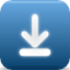 arrow, blue, bottom, download icon