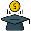 educational funds, donation, charity, finance, transaction, fee, money icon 