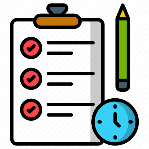 Test schedule, checklist, planning, timetable, tasks, to do list, exam form icon icon - Download on Iconfinder
