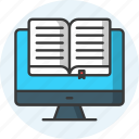e-learning, reading online, online education, tutorial, online course, education, knowledge icon icon