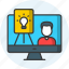 online training, e-learning, seminar, courses, ecommerce, webinar, conference icon icon 