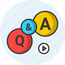 questions and answers, faq, qna, information, application, interview icon icon