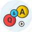 questions and answers, faq, qna, information, application, interview icon icon 