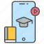 online education, e-learning, faculty, technology, institution, internet, study icon icon 