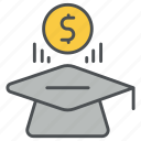 educational funds, donation, charity, finance, transaction, fee, money icon icon