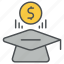 educational funds, donation, charity, finance, transaction, fee, money icon icon 