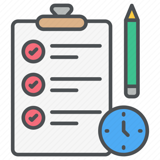 Test schedule, checklist, planning, timetable, tasks, to do list, exam form icon icon icon - Download on Iconfinder
