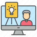 online training, e-learning, seminar, courses, ecommerce, webinar, conference icon icon