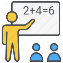 maths lecture, maths education, mathematics, calculation, formulas, geometry, accounting icon icon