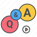questions and answers, faq, qna, information, application, interview icon icon