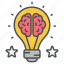 smart ideas, counsel, opinion, brainstorming, intelligence, creativity, inspiration icon icon 