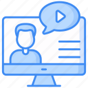 online workshop, training, meeting, group study, webinar, seminar, e-learning icon icon