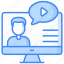 online workshop, training, meeting, group study, webinar, seminar, e-learning icon icon 