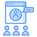 web conference, meeting, training, teleconference, discussion, presentation, internet icon icon