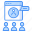 web conference, meeting, training, teleconference, discussion, presentation, internet icon icon 