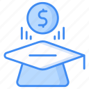 educational funds, donation, charity, finance, transaction, fee, money icon icon