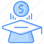 educational funds, donation, charity, finance, transaction, fee, money icon icon 