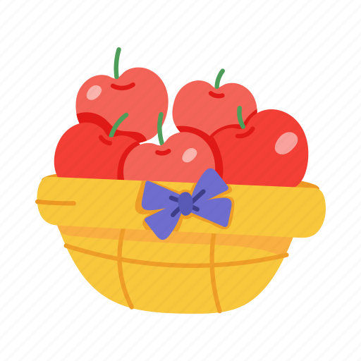 Fruit basket, apples basket, apples bucket, malus, healthy food icon - Download on Iconfinder