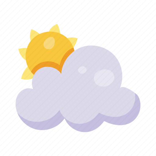 Sunny day, partly cloudy, sunny weather, hot weather, sunny climate icon - Download on Iconfinder