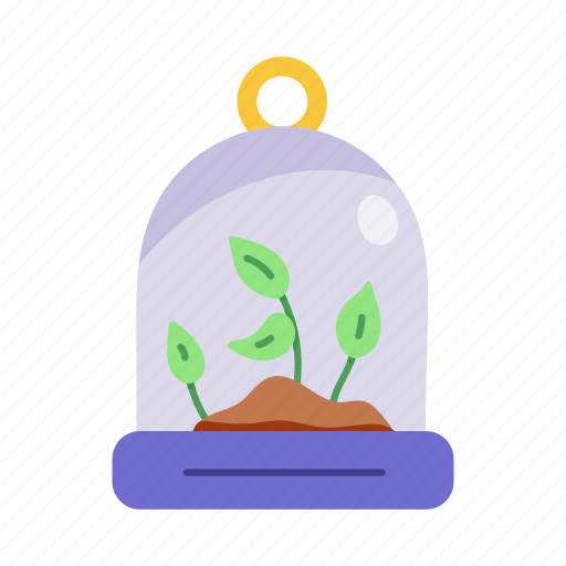 Glass dome, glass sapling, glass plant, glass farming, plant growth icon - Download on Iconfinder