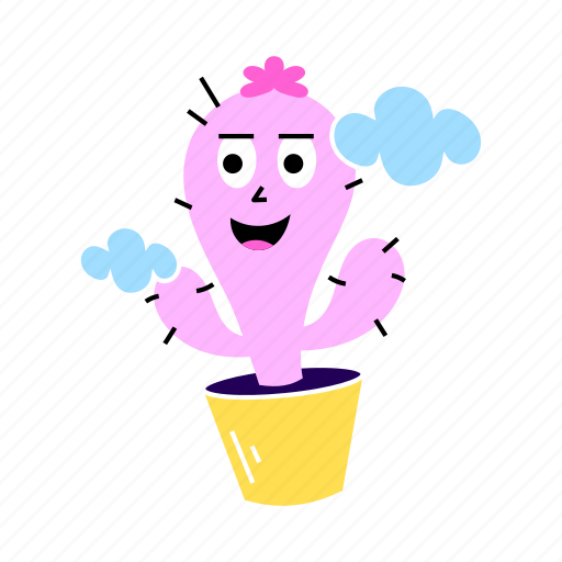 Cactus pot, cute cactus, cacti, prickly plant, succulent sticker - Download on Iconfinder