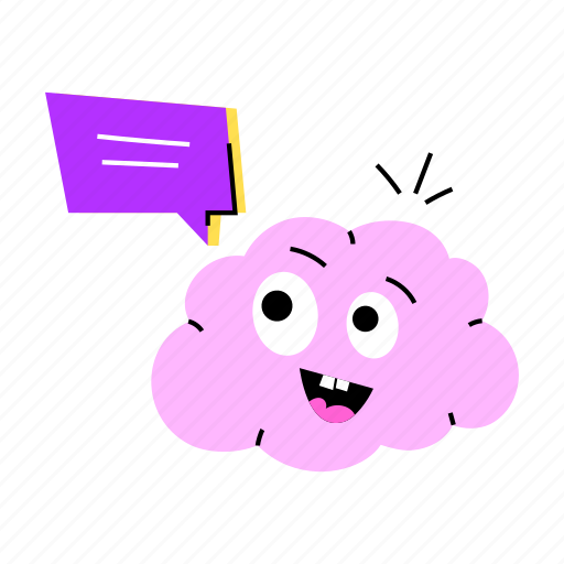 Brain, mind, chat, talk, message sticker - Download on Iconfinder