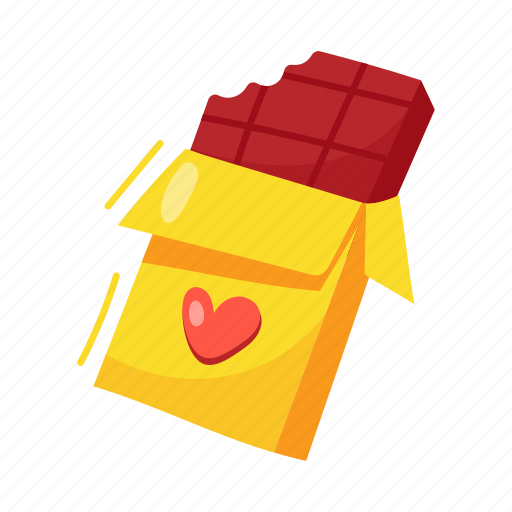 Valentine chocolate, chocolate, sweet, confectionery, chocolate bar sticker - Download on Iconfinder