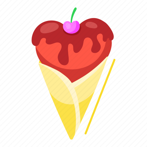 Ice cone, cherry cone, dessert, sweet, ice cream sticker - Download on Iconfinder