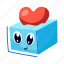 ice block, ice cube, frozen water, heart, cute ice 
