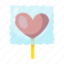sweet lolly, heart lollipop, sweetmeat, confectionery, candy stick