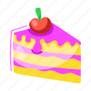 cherry cake, cake slice, dessert, sweet, confectionery
