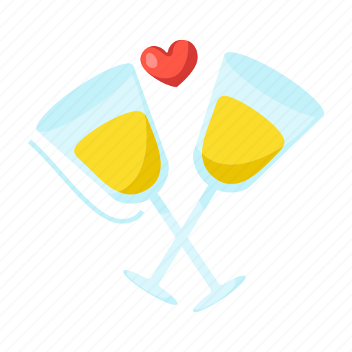Wine toast, love toast, cheers, drink toast, wine glasses sticker - Download on Iconfinder