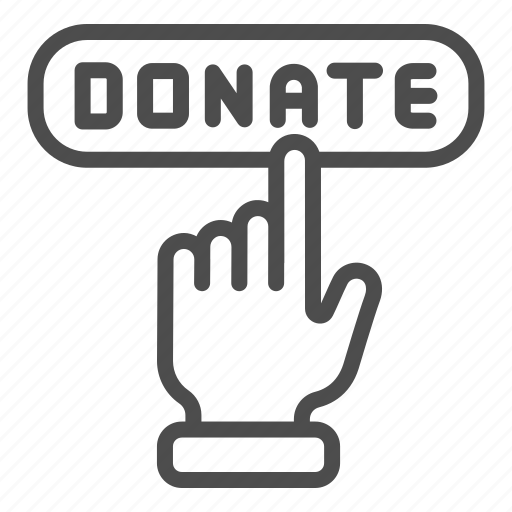 Donate, help, gift, support, money, button, pointer icon - Download on Iconfinder