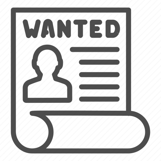 Wanted, criminal, western, banner, poster, paper, profile icon - Download on Iconfinder