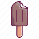 ice cream, cornet, popsicle, lineal, color, bite, chocolate