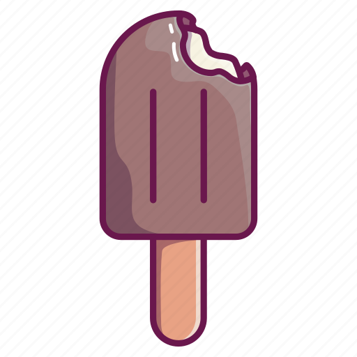 Ice cream, cornet, popsicle, lineal, color, bite, chocolate icon - Download on Iconfinder