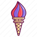 ice cream, summer, candy, fruit, flavor, cone, ice cream cone, sweet, lineal 