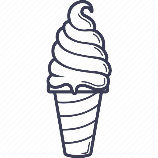 Ice cream, outline, stroke, ice, cream, cup, cone icon - Download on Iconfinder