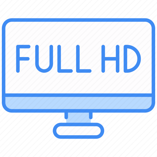 Full hd, hd, screen, movie, video, hd tv, film icon - Download on Iconfinder