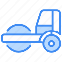 steamroller, construction, roller, vehicle, road, road-roller, asphalt-roller, construction-vehicle, compactor