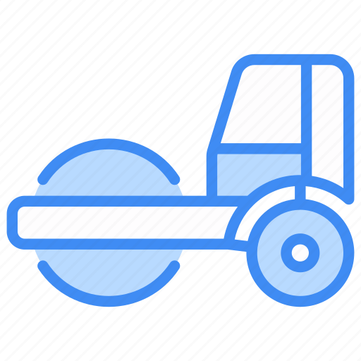 Steamroller, construction, roller, vehicle, road, road-roller, asphalt-roller icon - Download on Iconfinder