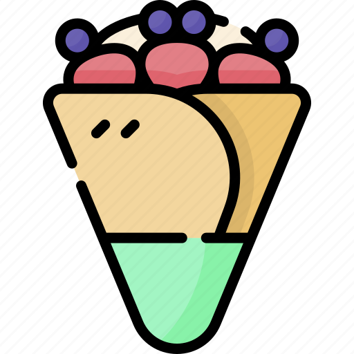 Crepes, food, linear, restaurant, dessert icon - Download on Iconfinder