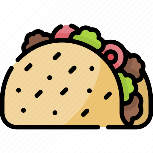 Taco, food, restaurant, linear icon - Download on Iconfinder