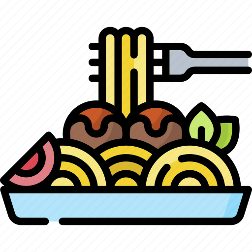 Spaghetti, food, restaurant, noodle, linear icon - Download on Iconfinder