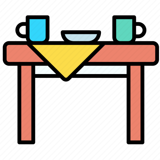 Dining table, table, furniture, interior, chair, dine-table, dinner-table icon - Download on Iconfinder