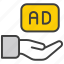 advertising, advertisement, marketing, promotion, ads, billboard, business, megaphone, media, mobile 