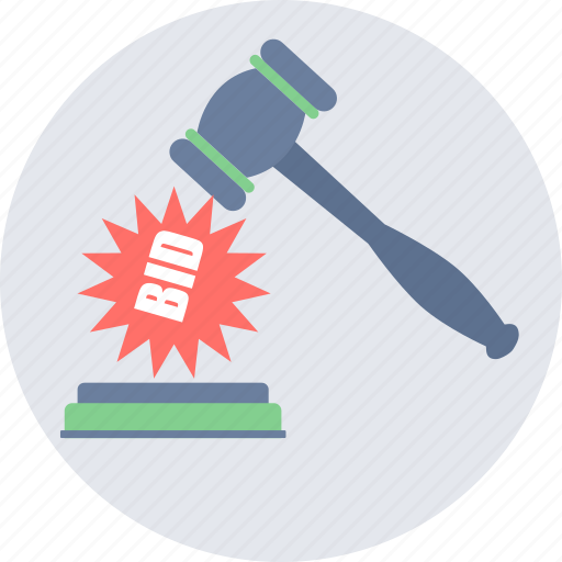 Bid, auction, bidding, hammer, approved, decision icon - Download on Iconfinder