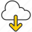 download, arrow, down, file, cloud, direction, downloading, storage, document, save 