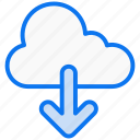 download, arrow, down, file, cloud, direction, downloading, storage, document, save
