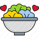 heart, bowl, food, valentine, gift, romance, delicious, healthy, tasty
